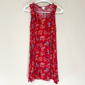 Xhilaration Spaghetti Strap Red Floral Dress Size S